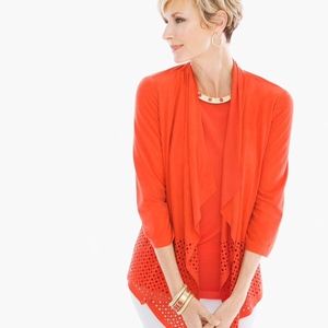Chico's Travelers Collection Perforated Jacket Sz4